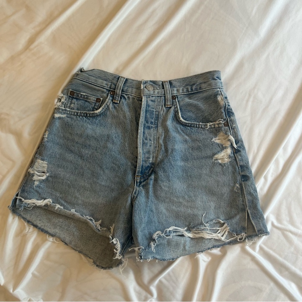 AGOLDE Distressed Denim Women Shorts